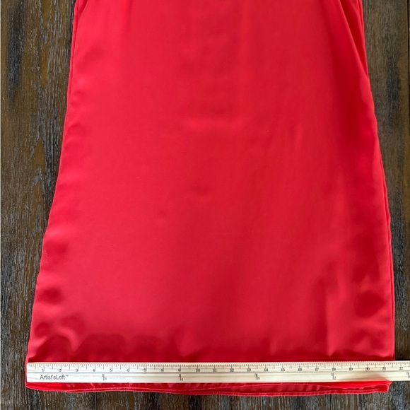 THML Women’s Orange Red Keyhole Halter Blue Embroidered Shift Dress Size M - Picture 9 of 11